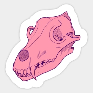 Pink Wolf Skull Sticker